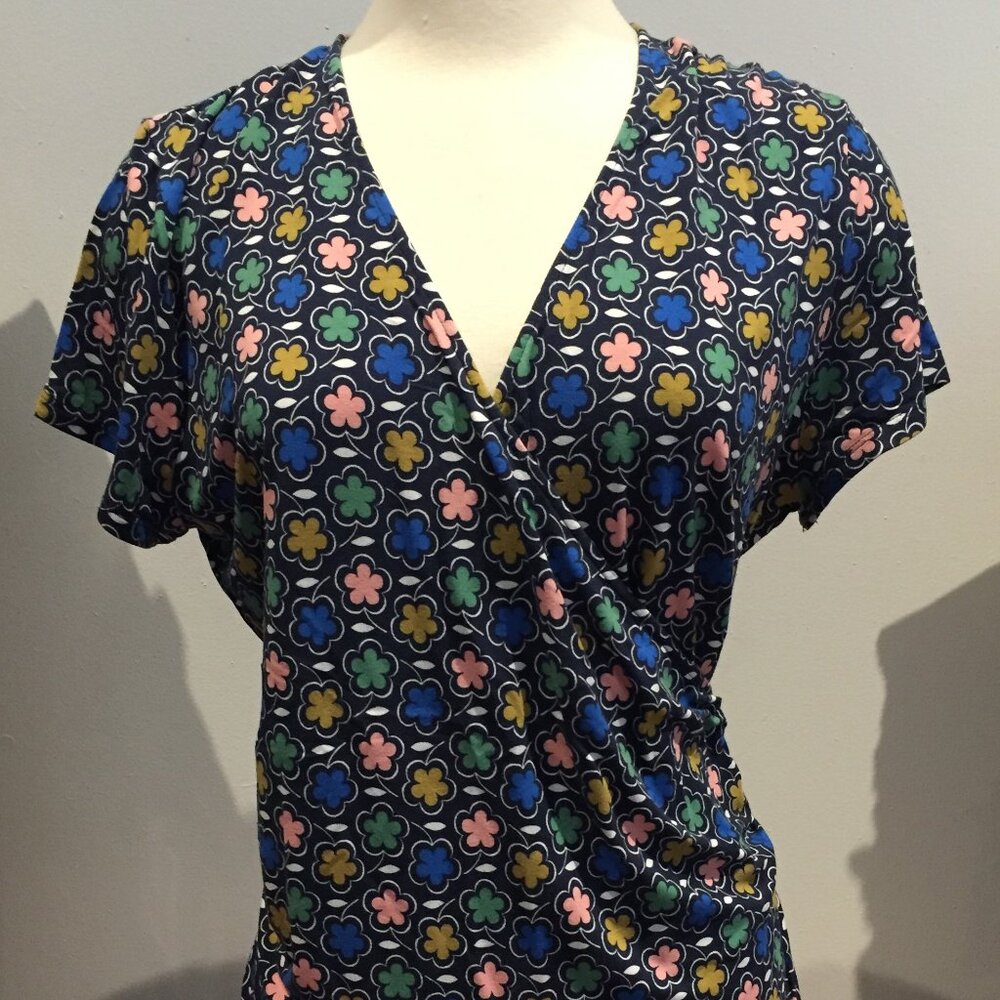 Boden Short Sleeve Wrap Top